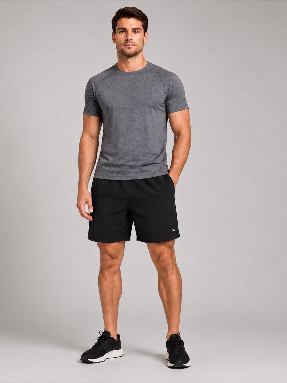 Men's Black Athletic Shorts - Size Medium - Lightweight Activewear - Unbranded